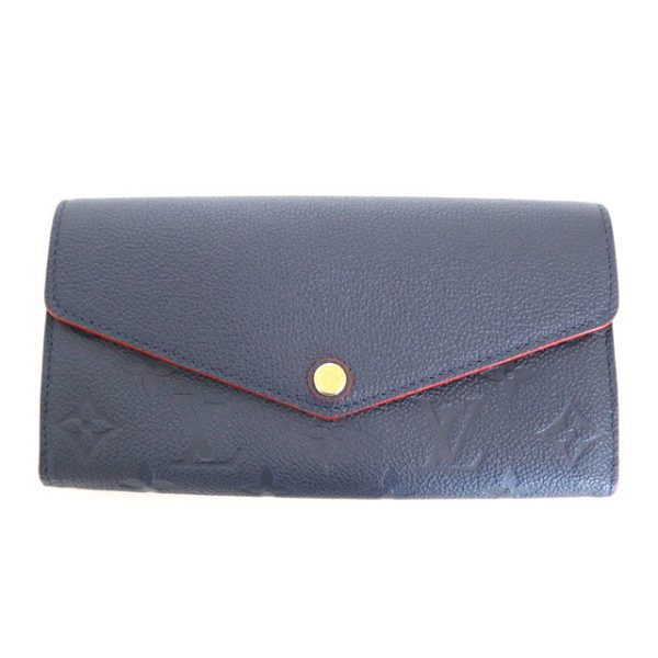 2001017256600241 1 Louis Vuitton Sara BifLong Wallet Empreinte Marine Rouge Blue