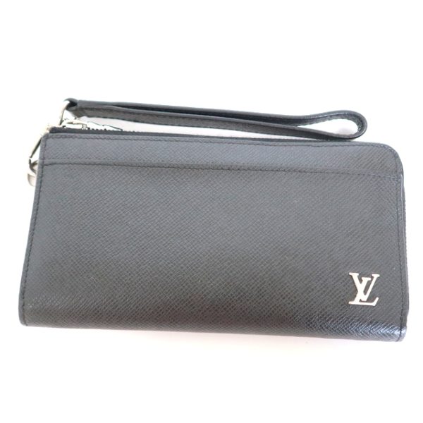 2001017256600343 1 Louis Vuitton Taiga Zippy Dragonne L shaped long wallet Noir Black