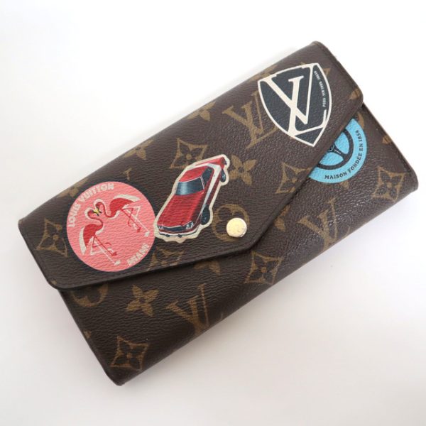 2001017256600388 1 Louis Vuitton Monogram Portefeuille Sarah Long Wallet World Tour