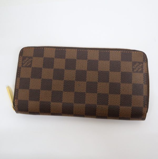 2001017256600744 1 Louis Vuitton Zippy Wallet Damier Ebene Rose Ballerine