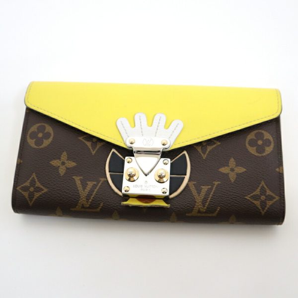 2001017256600760 1 Louis Vuitton Portefeuille Sara Tribal Mask Jaune