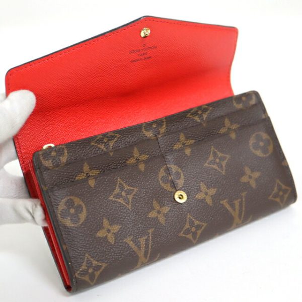 2001017257000002 3 Louis Vuitton Portefeuille Sarah BifLong Wallet Coquelicot Red