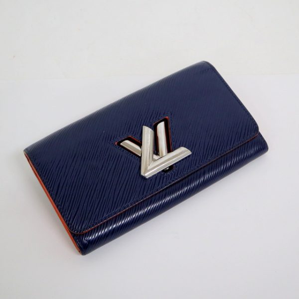 2001198255600071 1 Louis Vuitton Portefeuille Twist BifLong Wallet Blue Epi