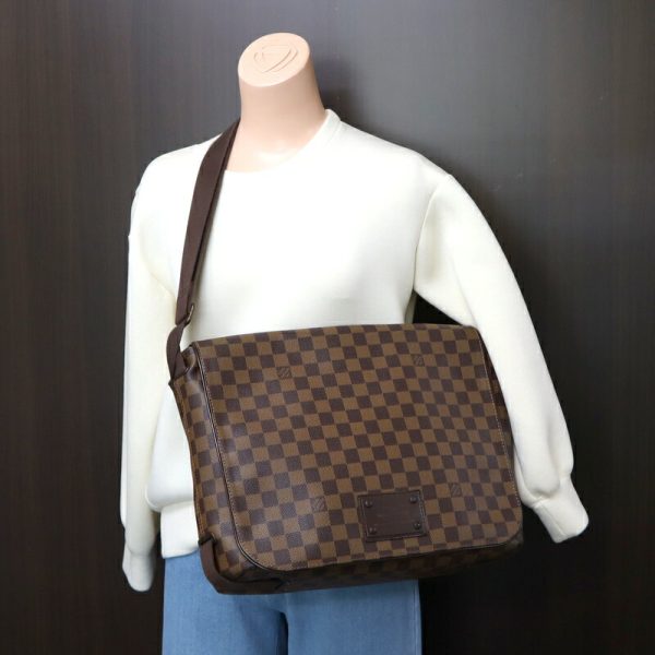 2001198256200085 10 Louis Vuitton Brooklyn MM Messenger Bag Damier Ebene Brown