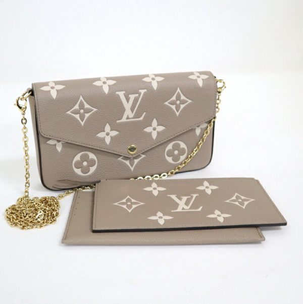 2001198256200087 1 Louis Vuitton Felicie Pochette Empreinte Beige