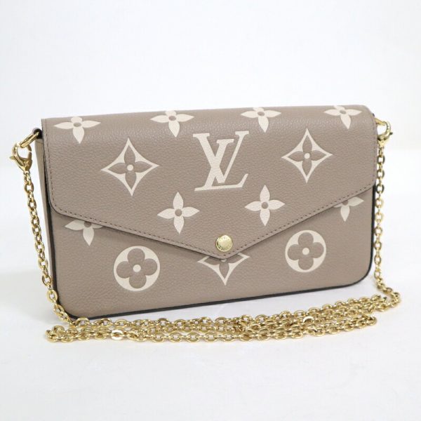 2001198256200087 2 Louis Vuitton Felicie Pochette Empreinte Beige