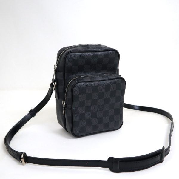 2001198256600145 1 Louis Vuitton Rem Shoulder Bag Damier Graphite Black