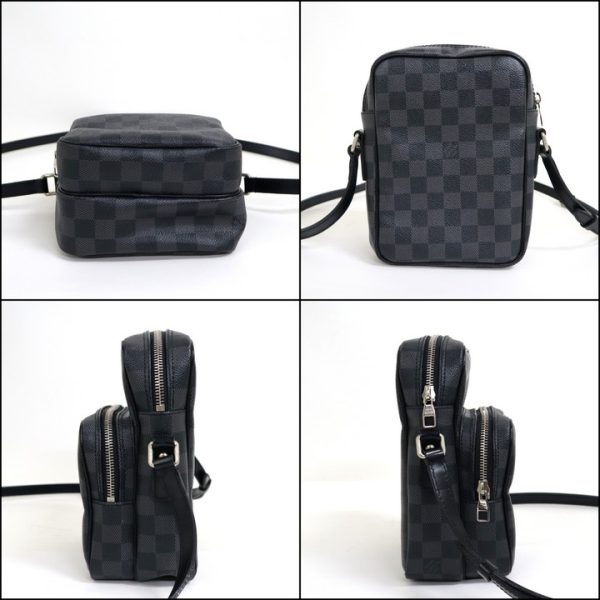 2001198256600145 2 Louis Vuitton Rem Shoulder Bag Damier Graphite Black