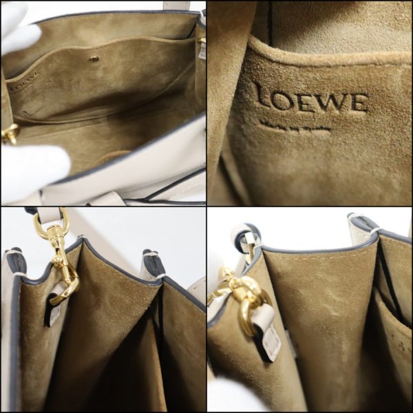 2001200256000008 6 LOEWE Gate Top Handle Bag 2WAY Bag Calfskin Beige