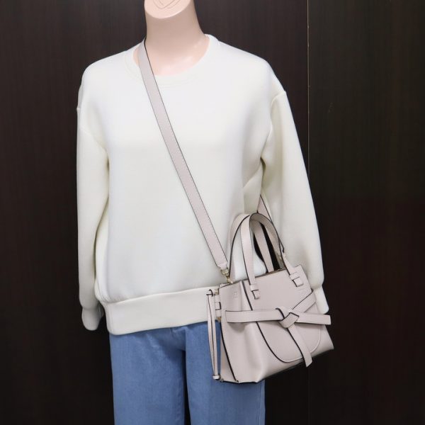 2001200256000008 8 LOEWE Gate Top Handle Bag 2WAY Bag Calfskin Beige