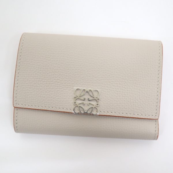 2001203256500008 1 Loewe tri fold wallet Anagram beige