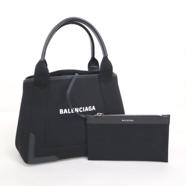 2010200256000008 1 Balenciaga Blue Cabas S tote bag black