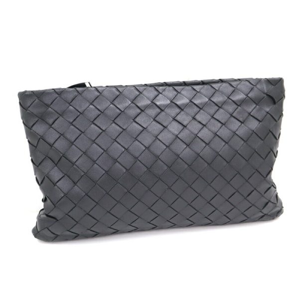 2010298256300007 1 Bottega Veneta Clutch Bag Intrecciato Black