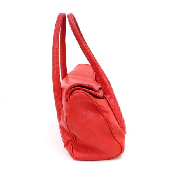 2010298256500001 3 Bottega Veneta Intrecciato Handbag Red