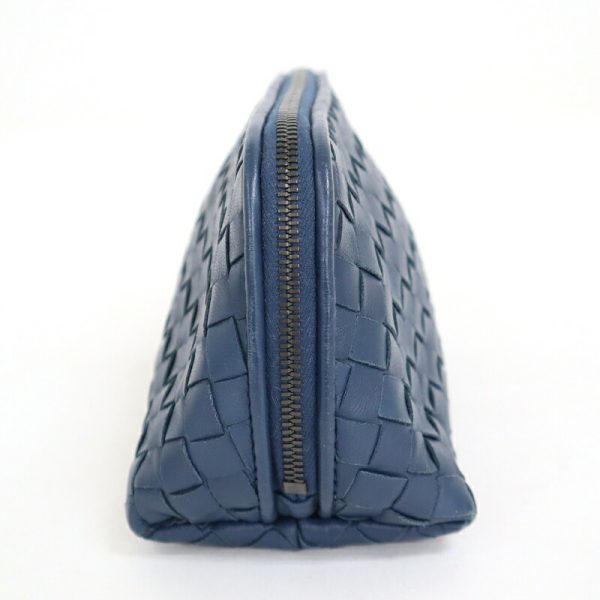 2010300256500003 3 Bottega Veneta Pouch Intrecciato Blue Black