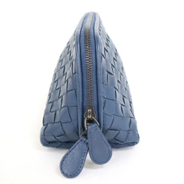 2010300256500003 4 Bottega Veneta Pouch Intrecciato Blue Black