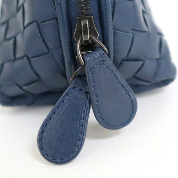 2010300256500003 5 Bottega Veneta Pouch Intrecciato Blue Black