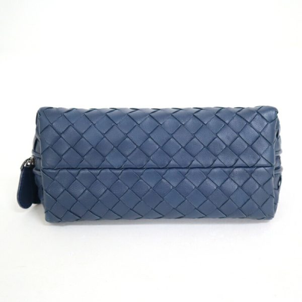 2010300256500003 6 Bottega Veneta Pouch Intrecciato Blue Black