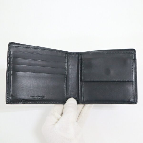 2010303255000046 6 Bottega Veneta Wallet Intrecciato Black