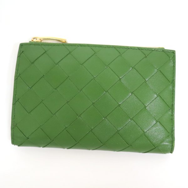 2010303255400034 1 Bottega Veneta Intrecciato Wallet Green