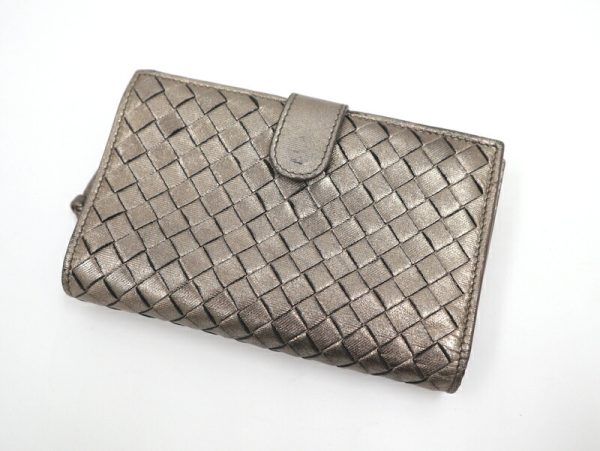 2010303255700031 1 Bottega Veneta Intrecciato Wallet Bronze