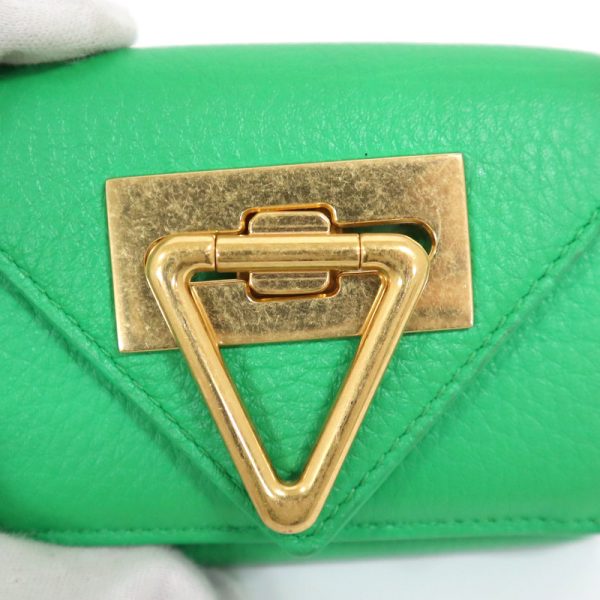 2010303256000021 8 Bottega Veneta tri fodl wallet green