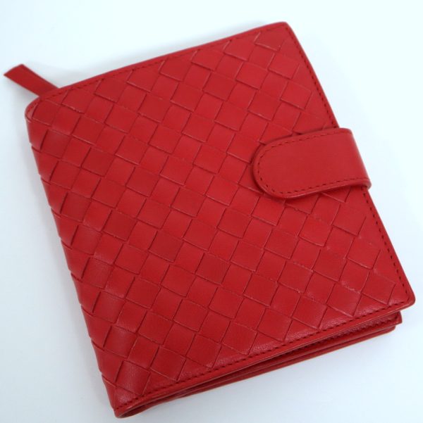 2010303256100007 1 Bottega Veneta Intrecciato Wallet Red