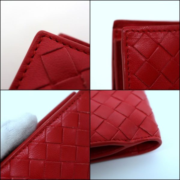 2010303256100007 3 Bottega Veneta Intrecciato Wallet Red