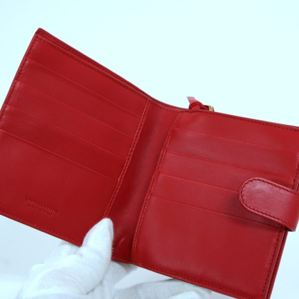 2010303256100007 4 Bottega Veneta Intrecciato Wallet Red