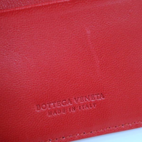 2010303256100007 6 Bottega Veneta Intrecciato Wallet Red