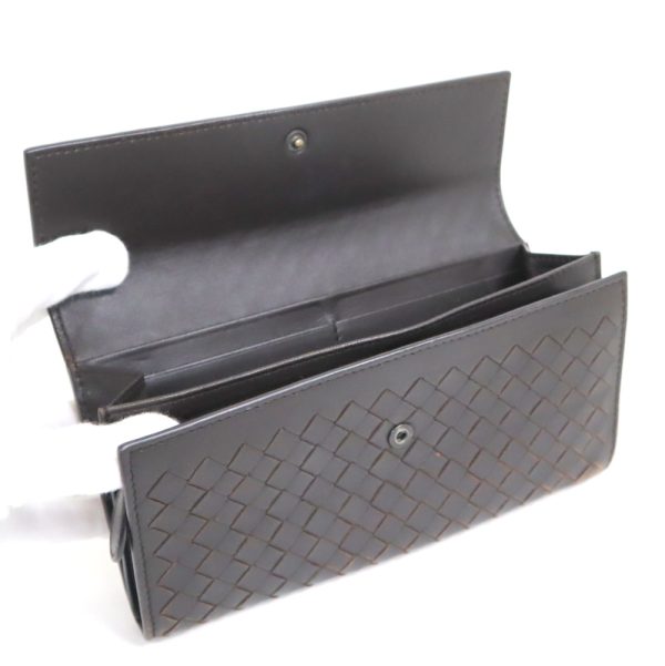 2010303256100011 6 Bottega Veneta BifLong Wallet Intrecciato Black