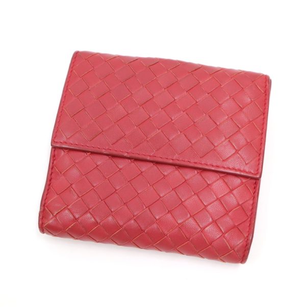 2010303256200004 1 Bottega Veneta W hook Wallet intrecciato red