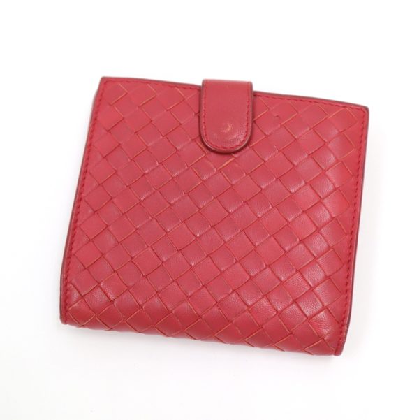 2010303256200004 2 Bottega Veneta W hook Wallet intrecciato red