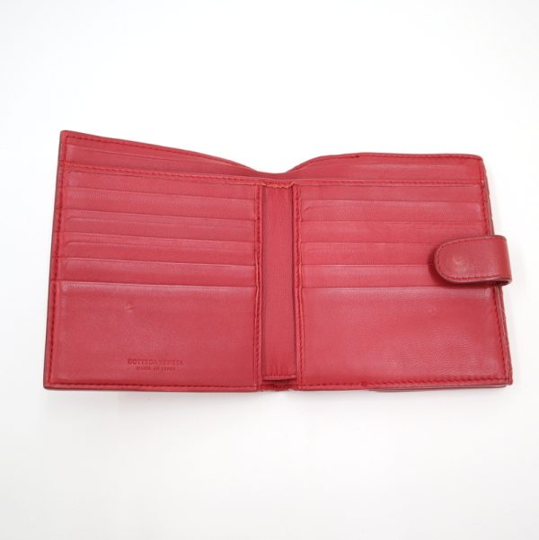 2010303256200004 4 Bottega Veneta W hook Wallet intrecciato red