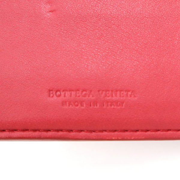 2010303256200004 5 Bottega Veneta W hook Wallet intrecciato red