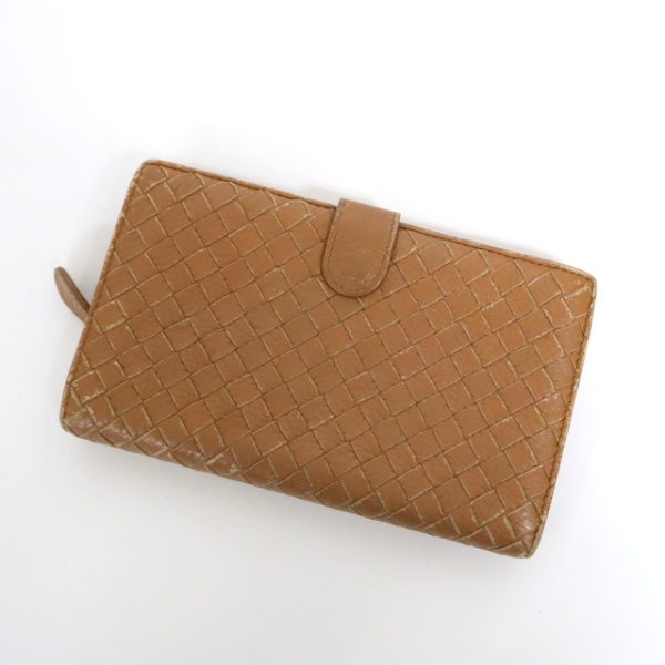 2010303256300008 1 Bottega Veneta Wallet Intrecciato Brown Leather