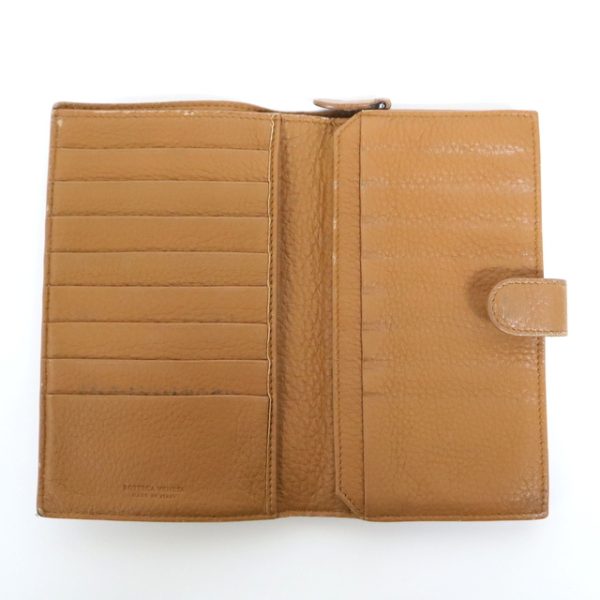 2010303256300008 3 Bottega Veneta Wallet Intrecciato Brown Leather