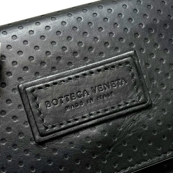 2010303256500026 3 Bottega Veneta Tri Fold Wallet Punching Black