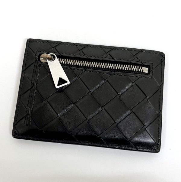 2010303256500028 1 Bottega Veneta Card Coin Case Intrecciato Black