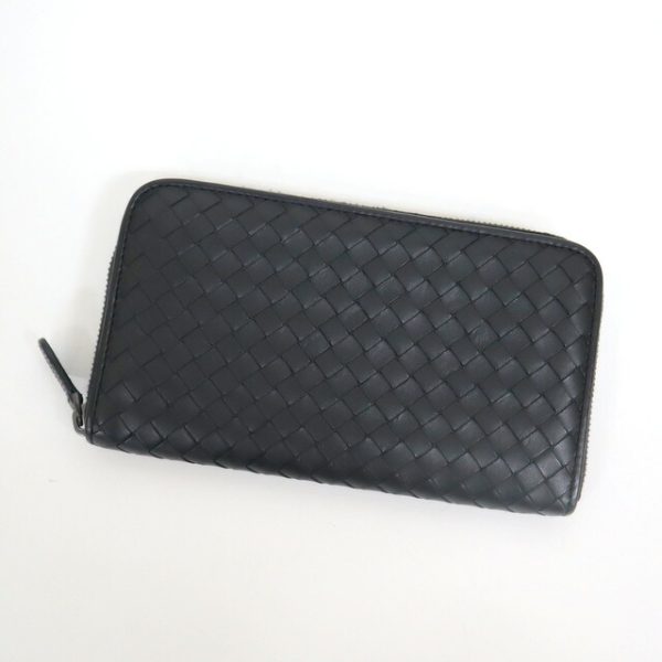 2010303256600017 2 Bottega Veneta Long Wallet Intrecciato Black