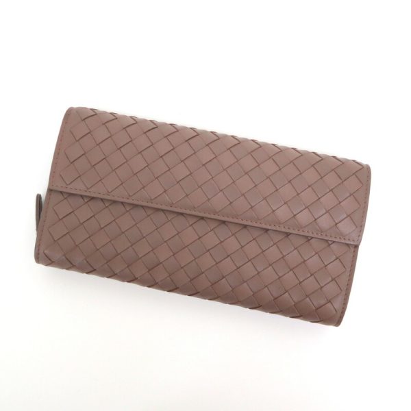 2010303256600025 1 Bottega Veneta Intrecciato long wallet brown