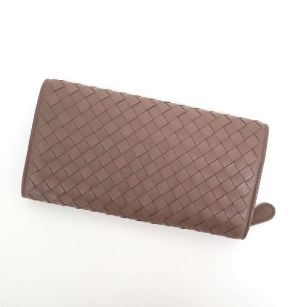 2010303256600025 2 Bottega Veneta Intrecciato long wallet brown