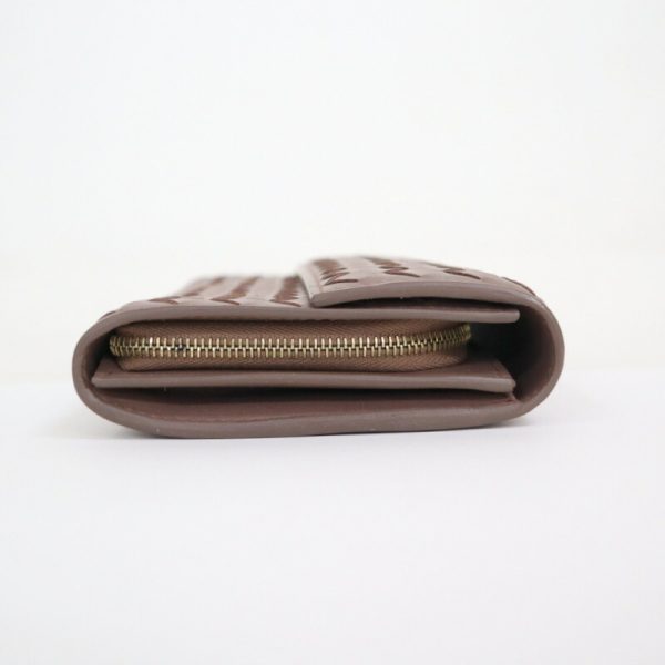 2010303256600025 3 Bottega Veneta Intrecciato long wallet brown