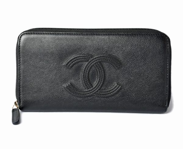 201031 22 c 1 Chanel Long Wallet Coco Mark Black