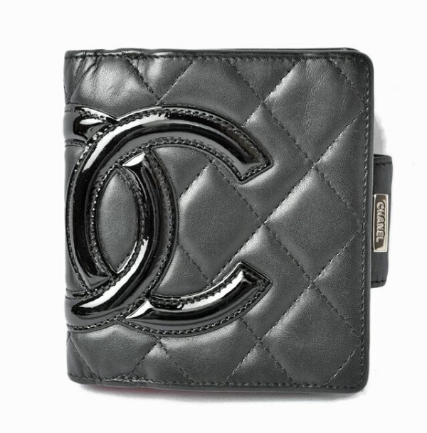 201031 31 c 1 CHANEL Folding Wallet Cambon Line Black Black