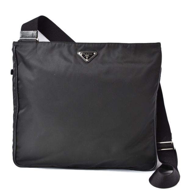 20111519p 1 Prada Shoulder Bag Messenger Bag Tessuto Nero BlacK