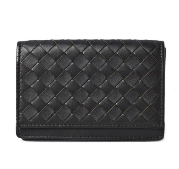 20111522bv 1 Bottega Veneta Card Case Intrecciato Black