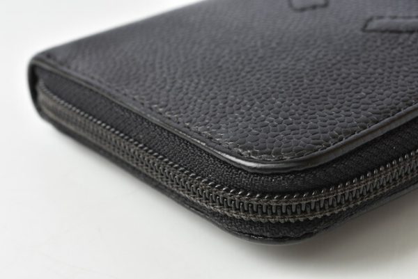 201115ch168 Chanel Long Wallet Coco Mark Caviar Skin Black