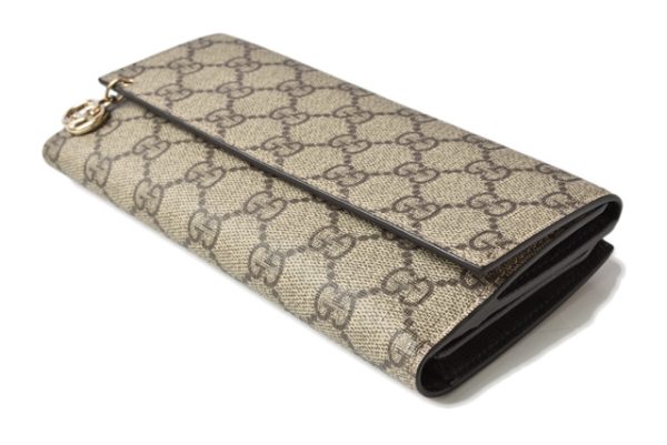 201115g9 5 Gucci Long Wallet GG Brown Beige