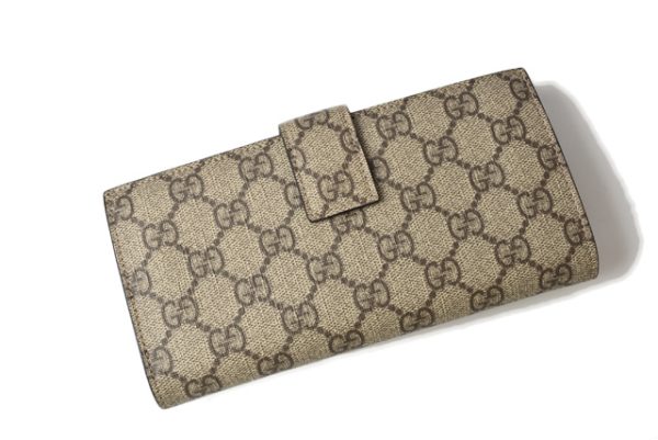 201115g9 6 Gucci Long Wallet GG Brown Beige